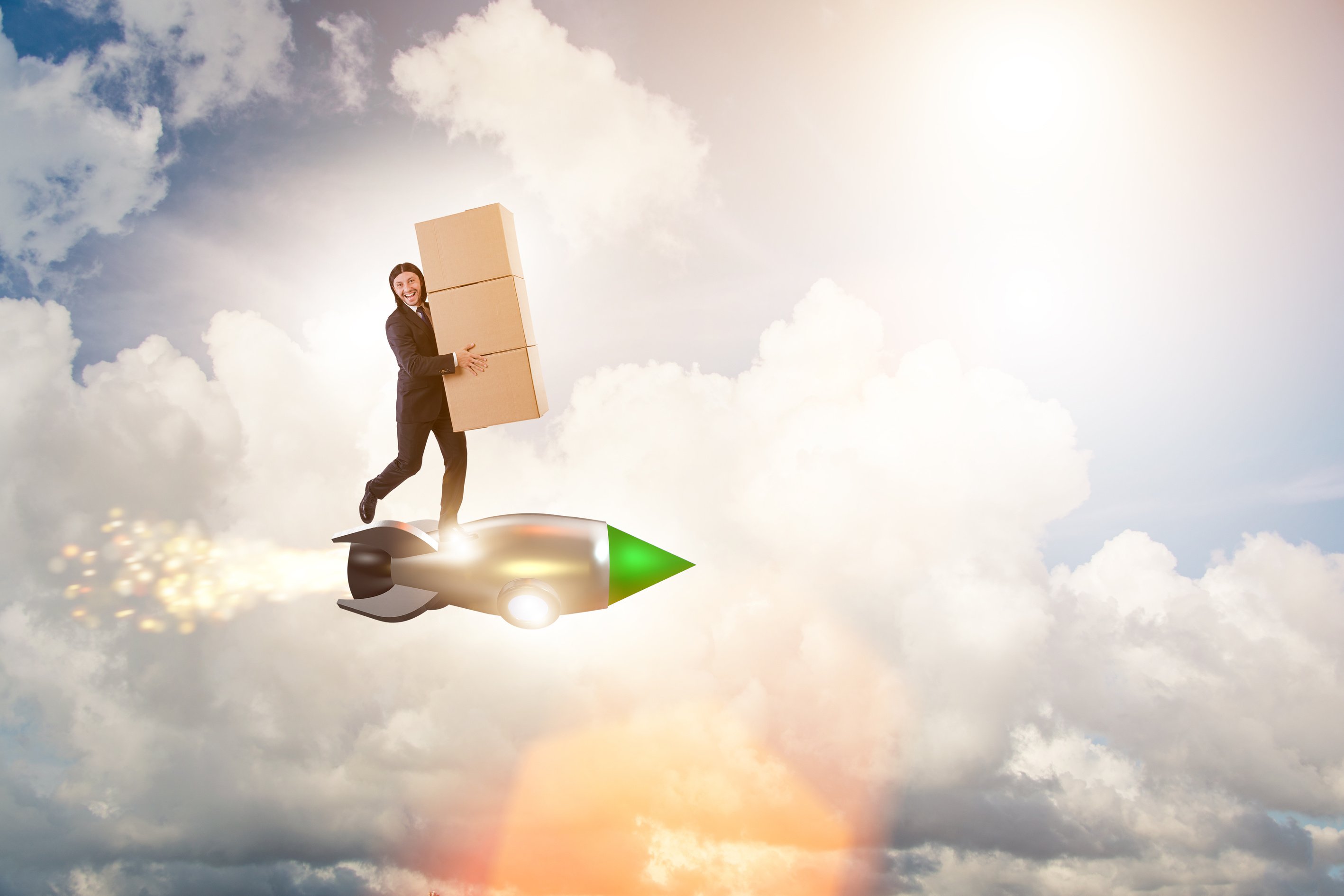 Businessman in Fast Delivery Service